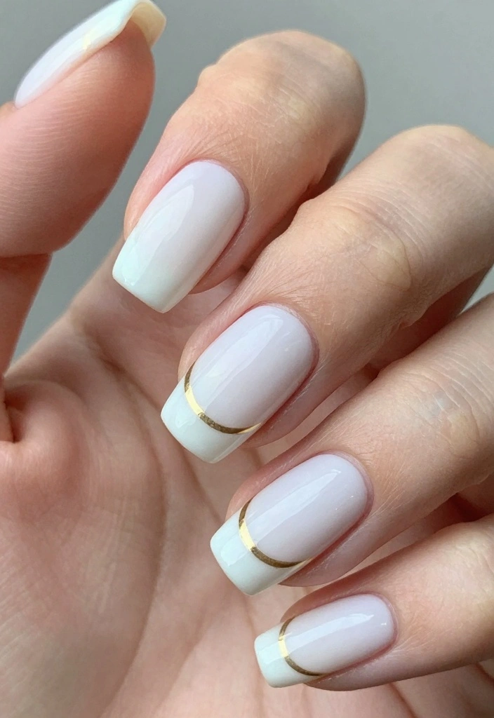 20 Stunning Winter Nail Designs That Will Make You Swoon (You Won't Believe #15!) - 20. Minimalist White & Gold 1