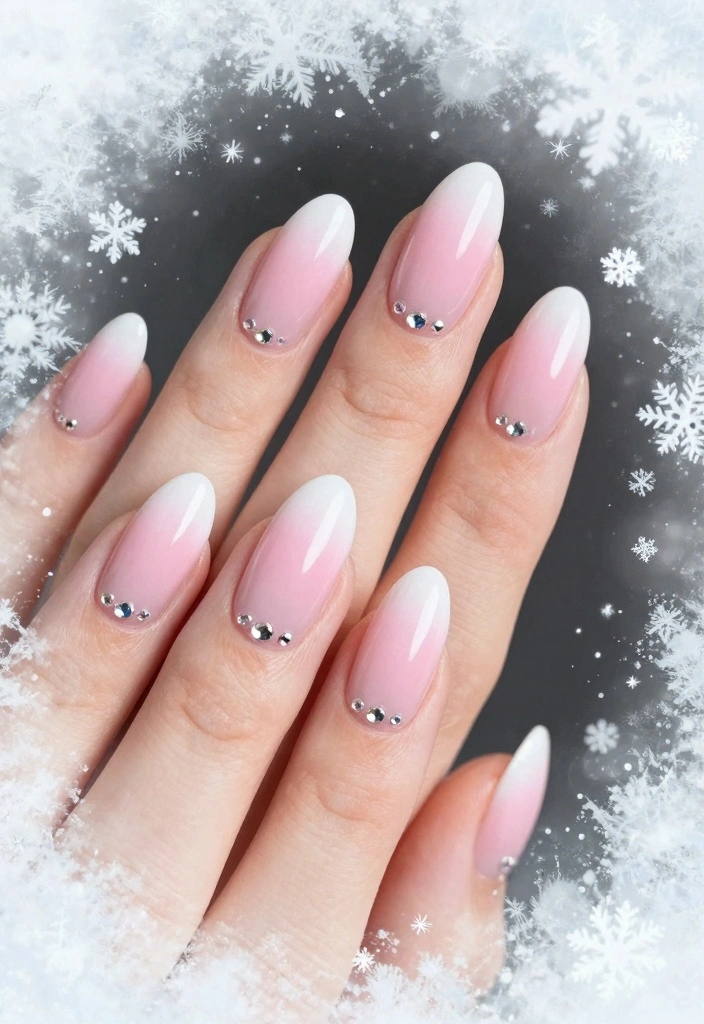 20 Stunning Winter Nail Designs That Will Make You Swoon (You Won't Believe #15!) - 4. Snowy Ombre 1