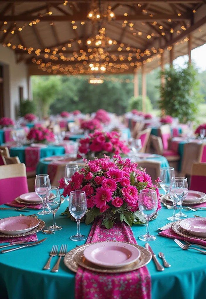 21 Jaw-Dropping Wedding Color Palettes for Your Dream Day (You Won't Believe #10!) - 12. Bright Fuchsia and Teal 1
