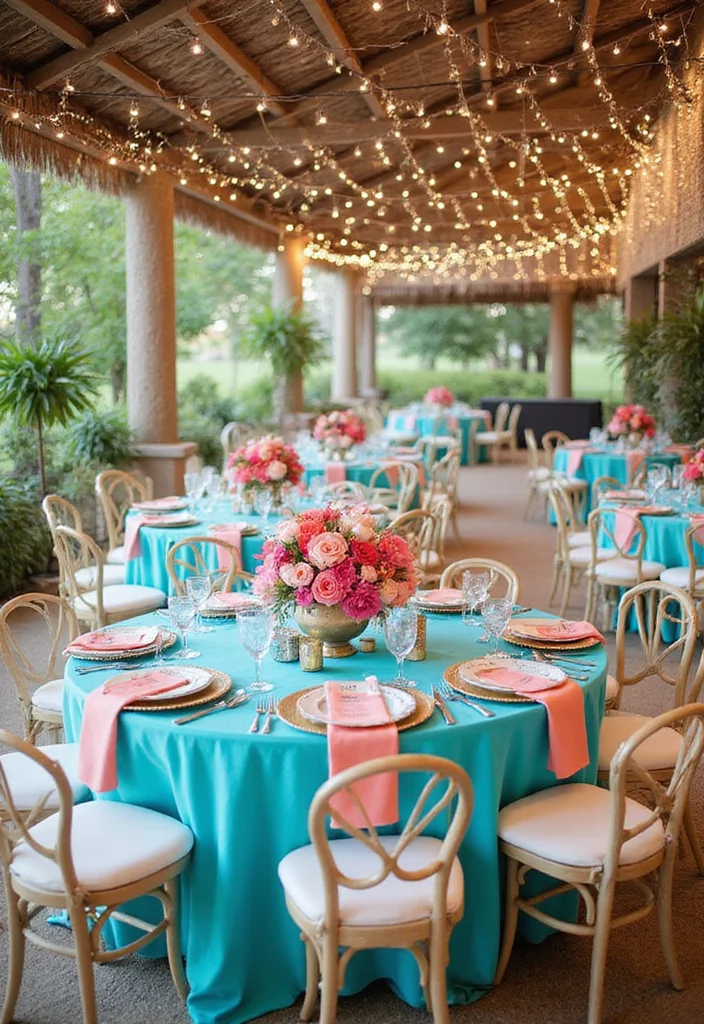 21 Jaw-Dropping Wedding Color Palettes for Your Dream Day (You Won't Believe #10!) - 16. Playful Aqua and Coral 1
