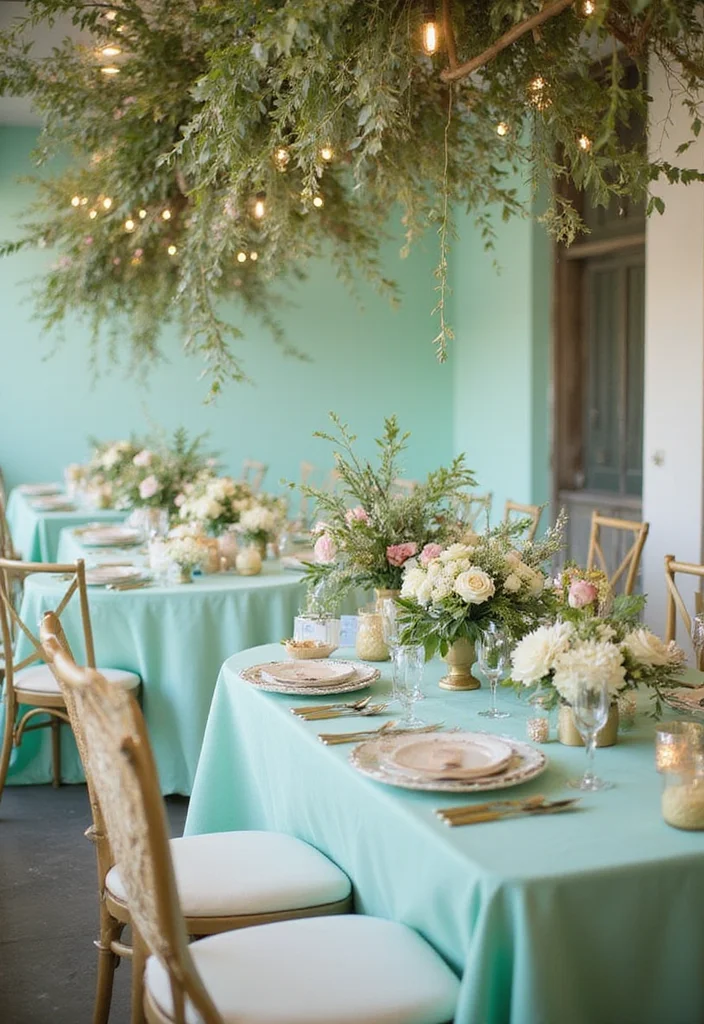 21 Jaw-Dropping Wedding Color Palettes for Your Dream Day (You Won't Believe #10!) - 20. Fun Mint and Gold 1
