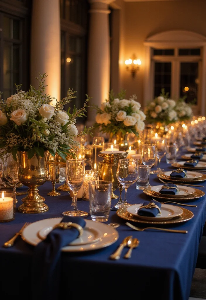 21 Jaw-Dropping Wedding Color Palettes for Your Dream Day (You Won't Believe #10!) - 5. Classic Navy and Gold 1