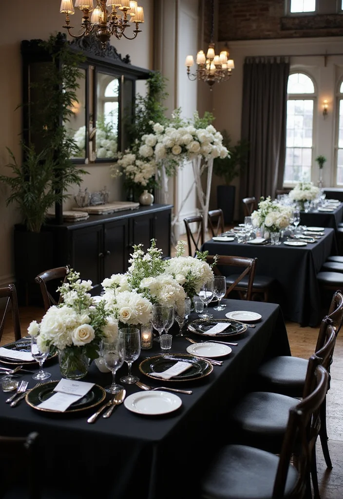 21 Jaw-Dropping Wedding Color Palettes for Your Dream Day (You Won't Believe #10!) - 9. Chic Black and White 1