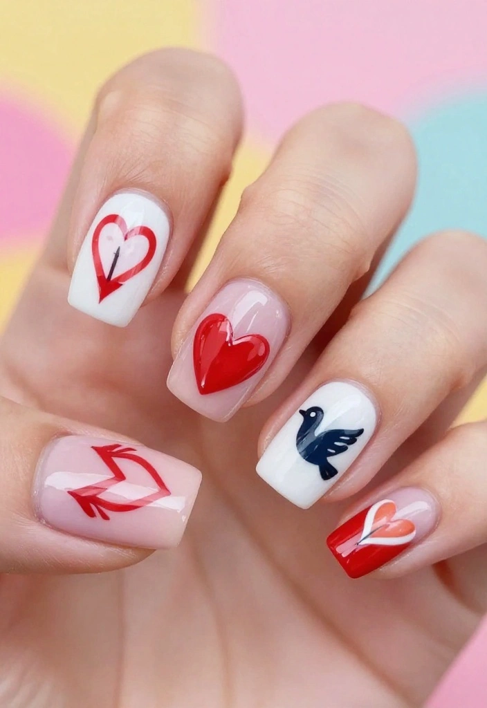 25 Stunning Valentines Nails That Will Make Your Heart Skip a Beat! (You Won't Believe #12!) - 13. Love Story 1