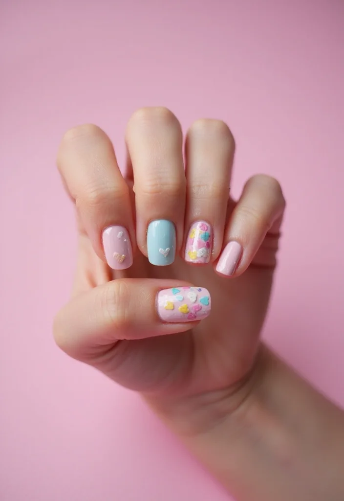 25 Stunning Valentines Nails That Will Make Your Heart Skip a Beat! (You Won't Believe #12!) - 19. Candy Hearts 1
