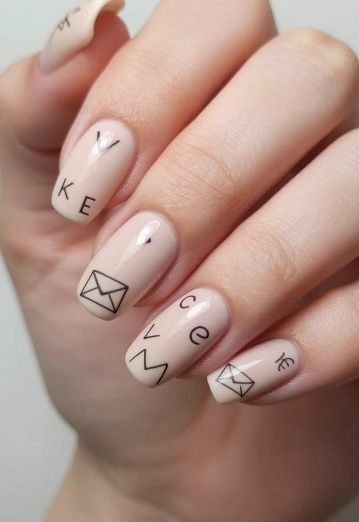 25 Stunning Valentines Nails That Will Make Your Heart Skip a Beat! (You Won't Believe #12!) - 3. Love Letter Nail Art 1