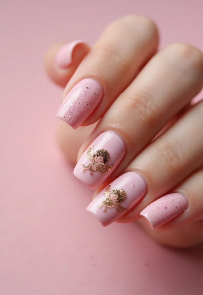 25 Stunning Valentines Nails That Will Make Your Heart Skip a Beat! (You Won't Believe #12!) - 4. Glittery Cupids 1