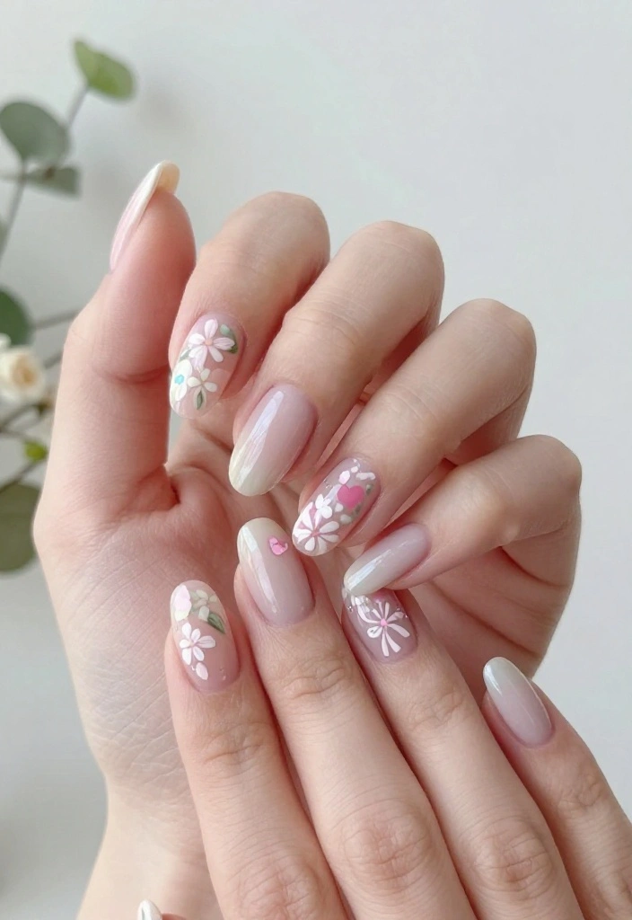 25 Stunning Valentines Nails That Will Make Your Heart Skip a Beat! (You Won't Believe #12!) - 6. Floral Love 1