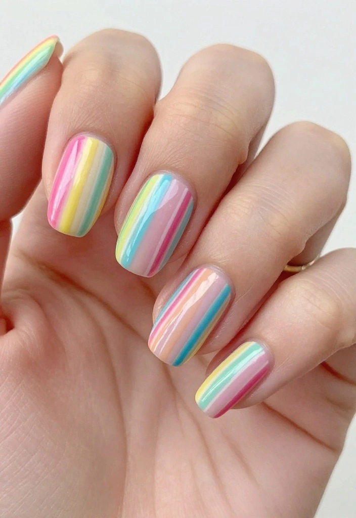 25 Stunning Valentines Nails That Will Make Your Heart Skip a Beat! (You Won't Believe #12!) - 9. Sweet Candy Stripes 1