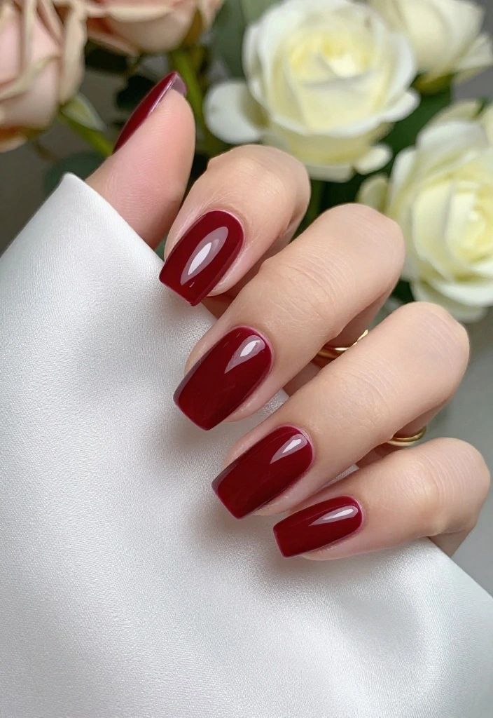 14 Elegant Burgundy Glossy Nail Looks for Your Next Special Occasion! - 1. Classic Burgundy Glossy 1