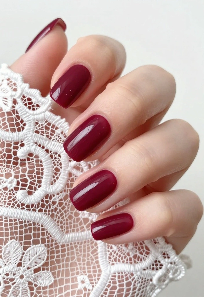 14 Elegant Burgundy Glossy Nail Looks for Your Next Special Occasion! - 11. Burgundy French Tips 1