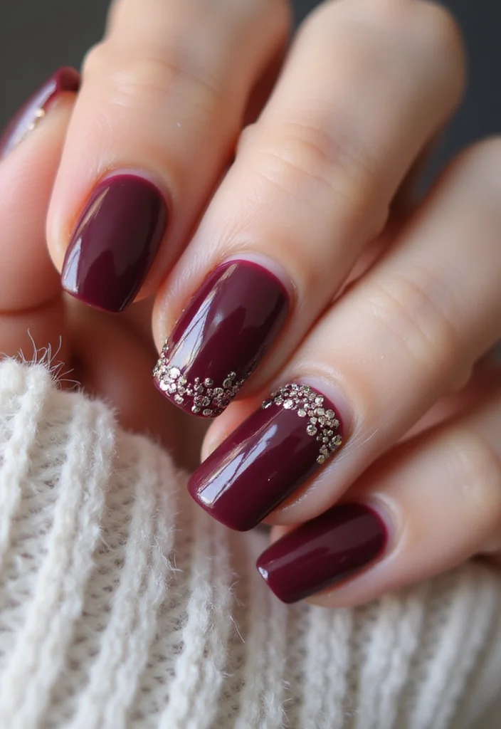 14 Elegant Burgundy Glossy Nail Looks for Your Next Special Occasion! - 8. Burgundy with Negative Space 1