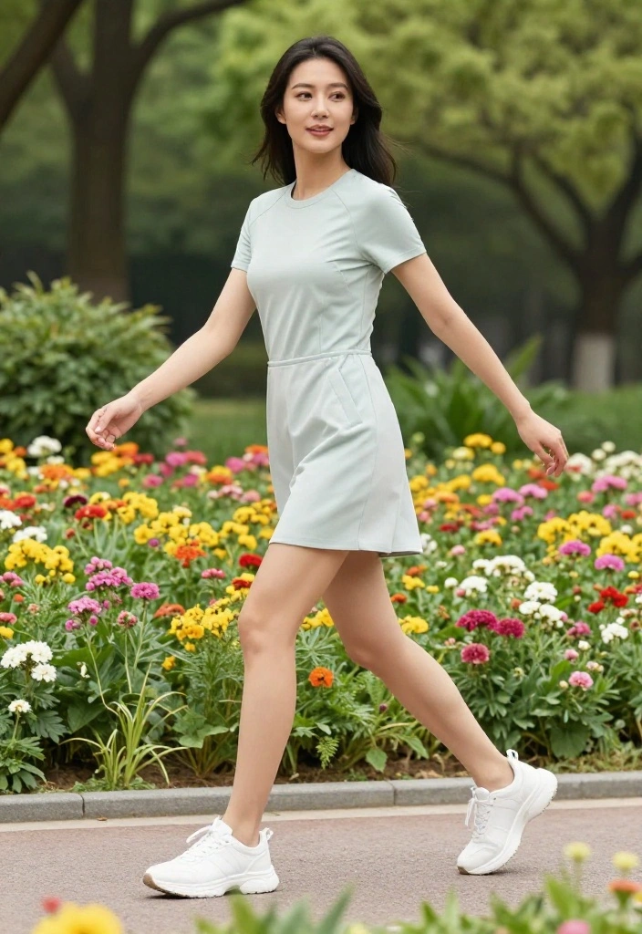 15 Casual Spring Outfits That'll Make You the Envy of the Park (You Won't Believe #7!) - 14. Sporty Dress & Sneakers 1