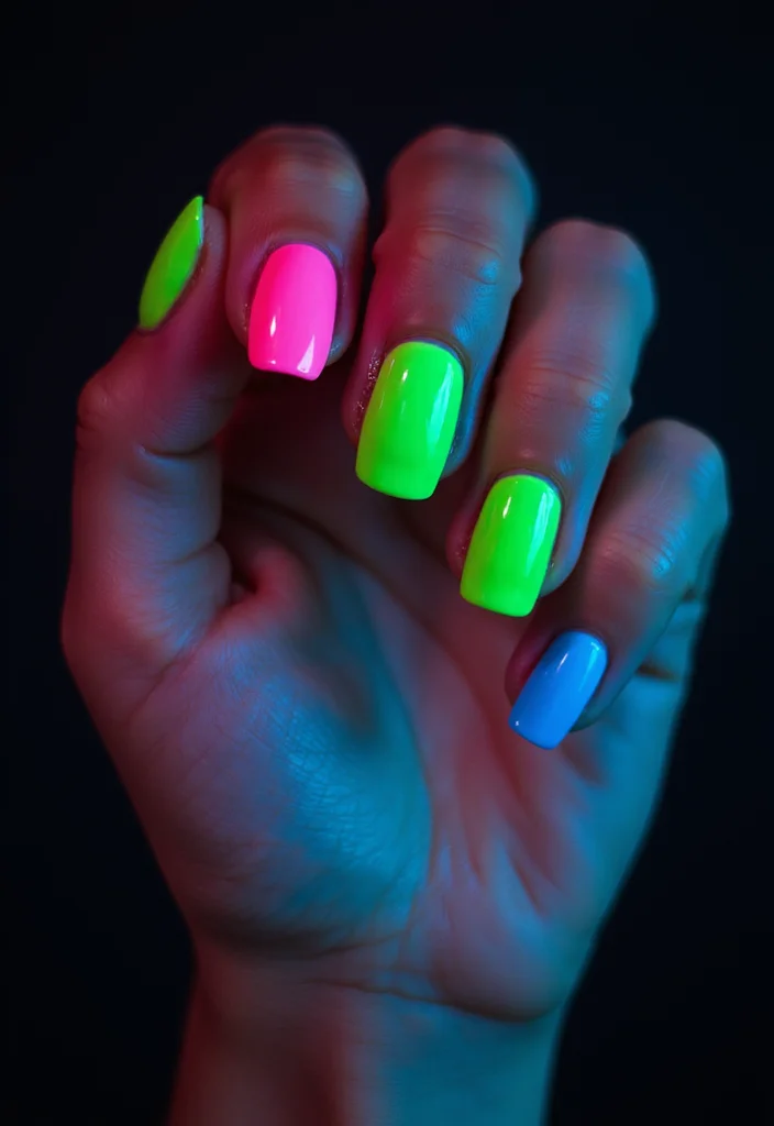 16 Trendy Nail Techniques for 2026 That Will Blow Your Mind! - 12. Neon Shades 1