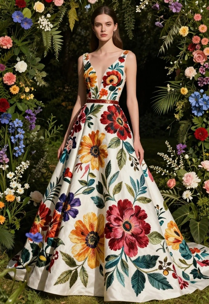 18 Jaw-Dropping Bridal Fashion Trends Featuring Floral Embroidery (Get Ready to Pin #6!) - 2. Bold Floral Motifs 1