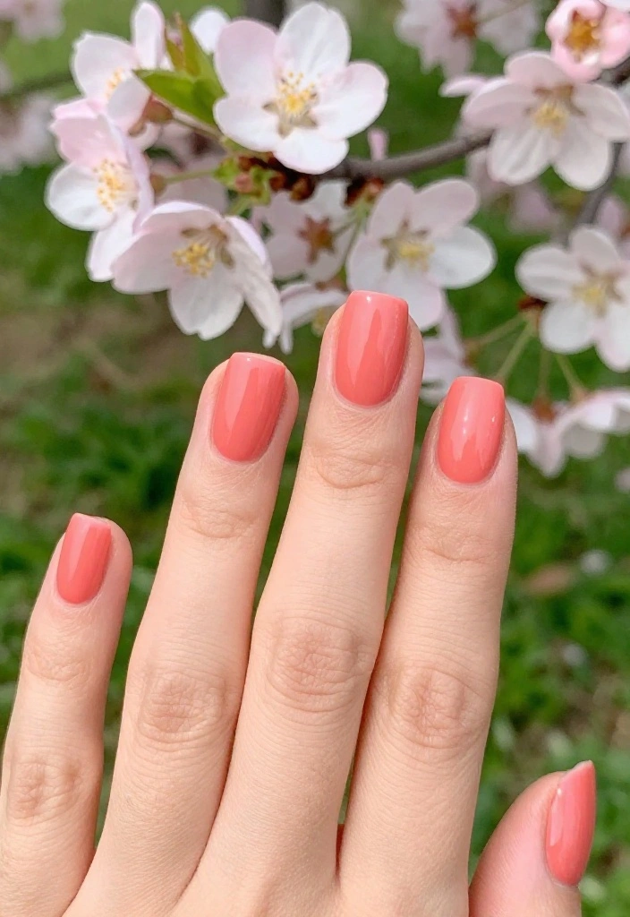 18 Spring Nail Colors You Need to Try (Lemon Yellow Will Steal the Show!) - 12. Coral Pink 1