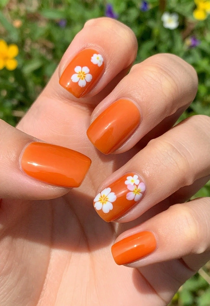 18 Spring Nail Colors You Need to Try (Lemon Yellow Will Steal the Show!) - 16. Sunset Orange 1