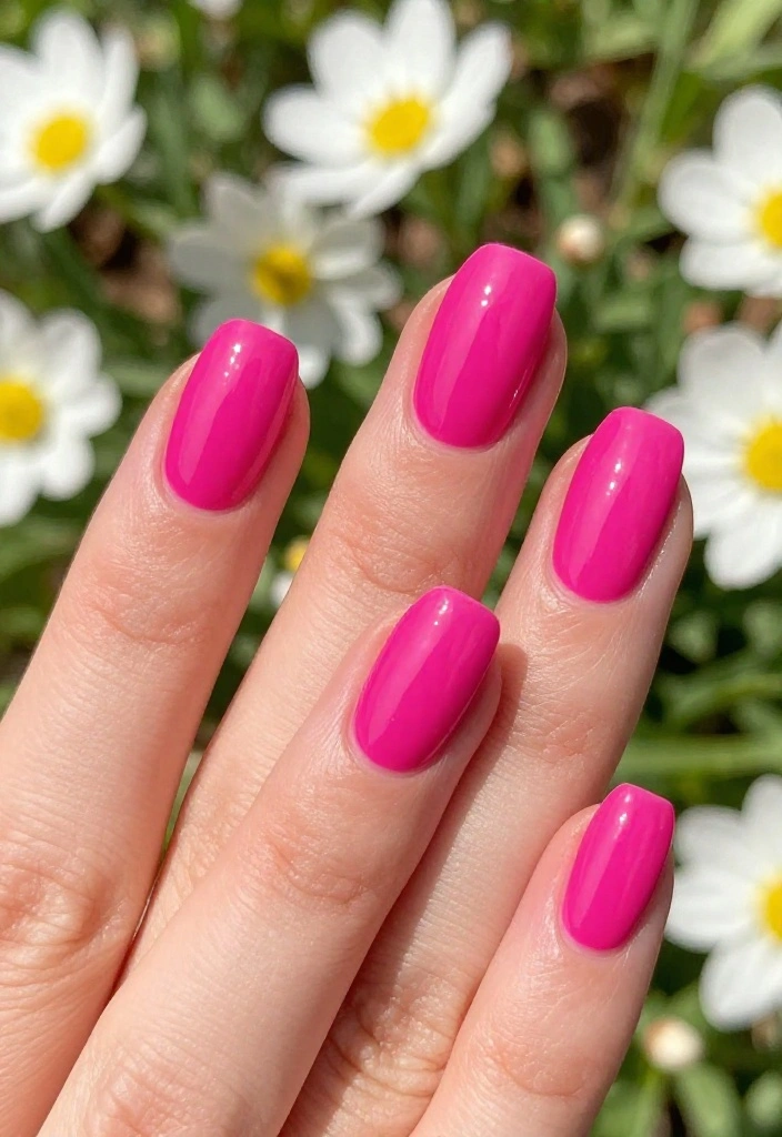 18 Spring Nail Colors You Need to Try (Lemon Yellow Will Steal the Show!) - 17. Bright Fuchsia 1