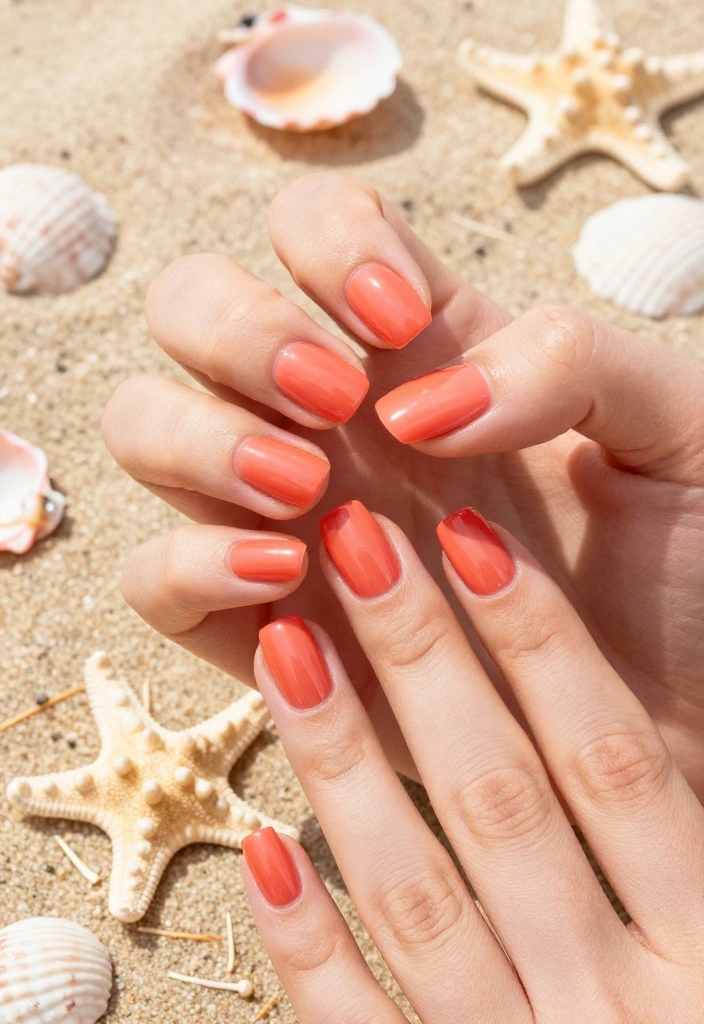 18 Spring Nail Colors You Need to Try (Lemon Yellow Will Steal the Show!) - 4. Vibrant Coral 1