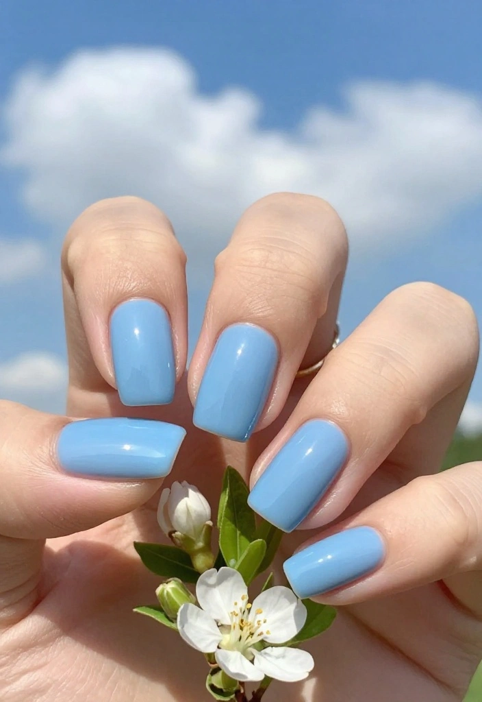 18 Spring Nail Colors You Need to Try (Lemon Yellow Will Steal the Show!) - 6. Sky Blue 1