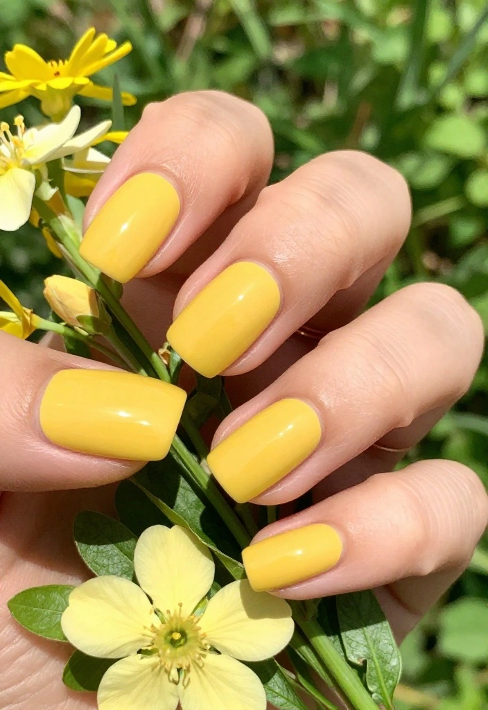 18 Spring Nail Colors You Need to Try (Lemon Yellow Will Steal the Show!) - 9. Sunshine Yellow 1