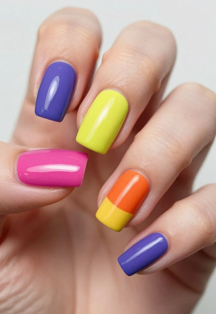 18 Trendy Nail Designs That Will Make Your Friends Jealous (Watch Out for #9!) - 12. Color-Blocking 1
