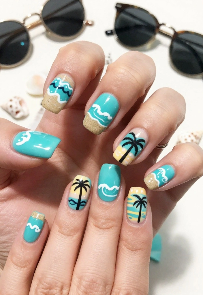 18 Trendy Nail Designs That Will Make Your Friends Jealous (Watch Out for #9!) - 13. Beach Vibes 1