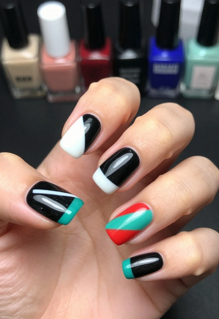 18 Trendy Nail Designs That Will Make Your Friends Jealous (Watch Out for #9!) - 2. Geometric Glam 1