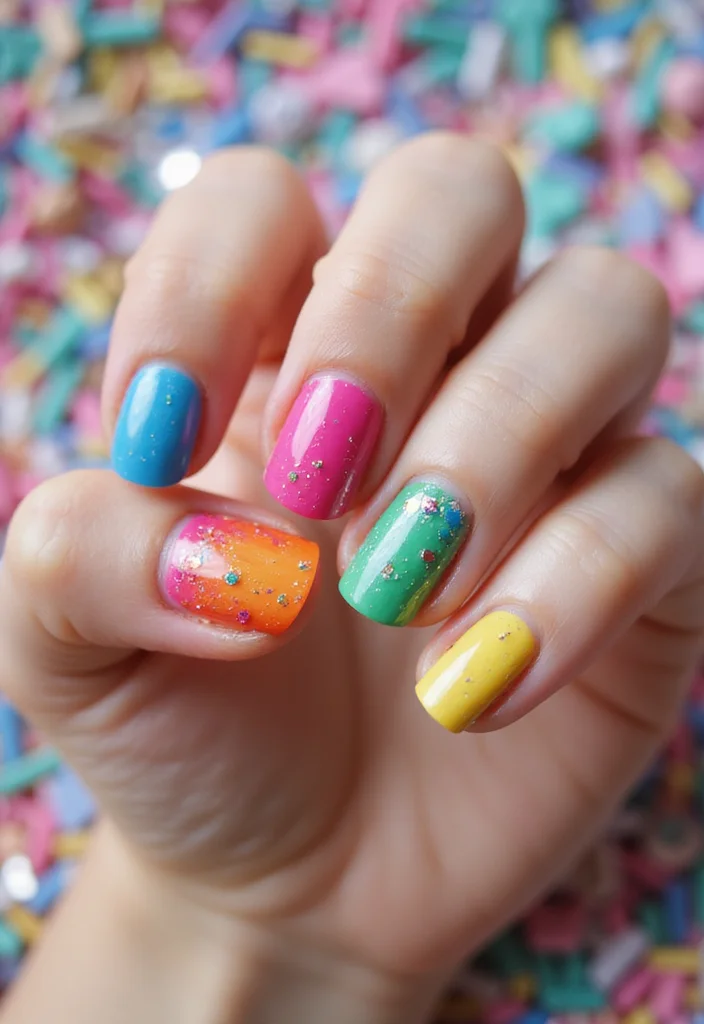 18 Trendy Nail Designs That Will Make Your Friends Jealous (Watch Out for #9!) - 5. Rainbow Brights 1