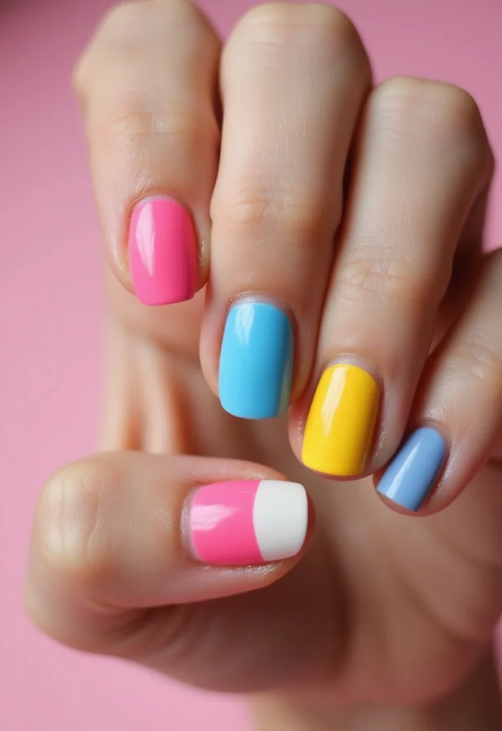 20 Stunning March Nails Ideas to Celebrate Spring (You Won't Believe #15!) - 11. Color Block Nails 1