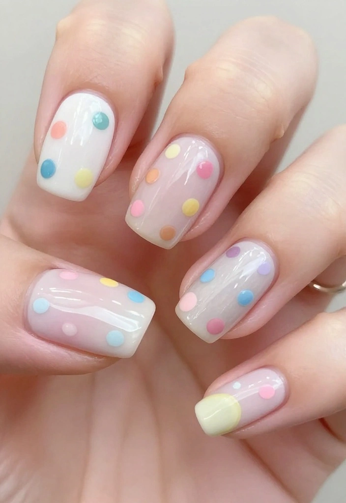 20 Stunning March Nails Ideas to Celebrate Spring (You Won't Believe #15!) - 16. Whimsical Dots 1