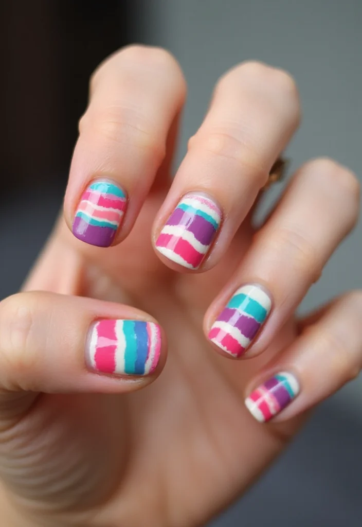 20 Stunning March Nails Ideas to Celebrate Spring (You Won't Believe #15!) - 18. Playful Stripes 1