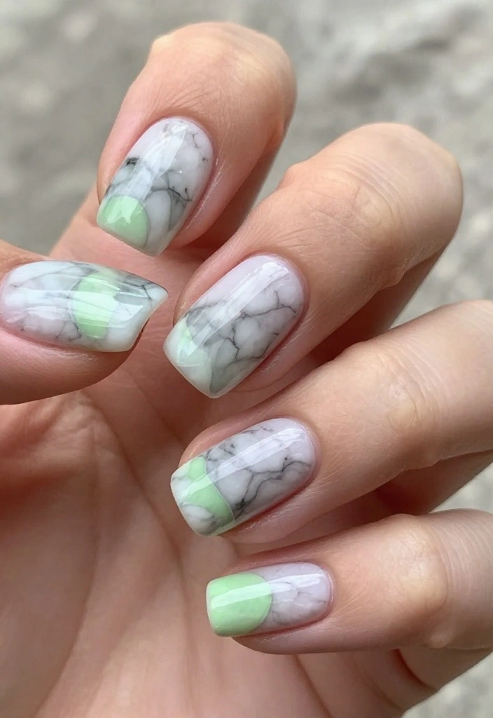 20 Stunning March Nails Ideas to Celebrate Spring (You Won't Believe #15!) - 3. Marble Effect Magic 1