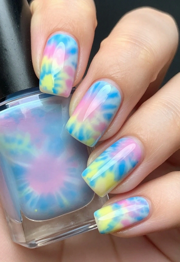 20 Stunning March Nails Ideas to Celebrate Spring (You Won't Believe #15!) - 8. Tie-Dye Fun 1