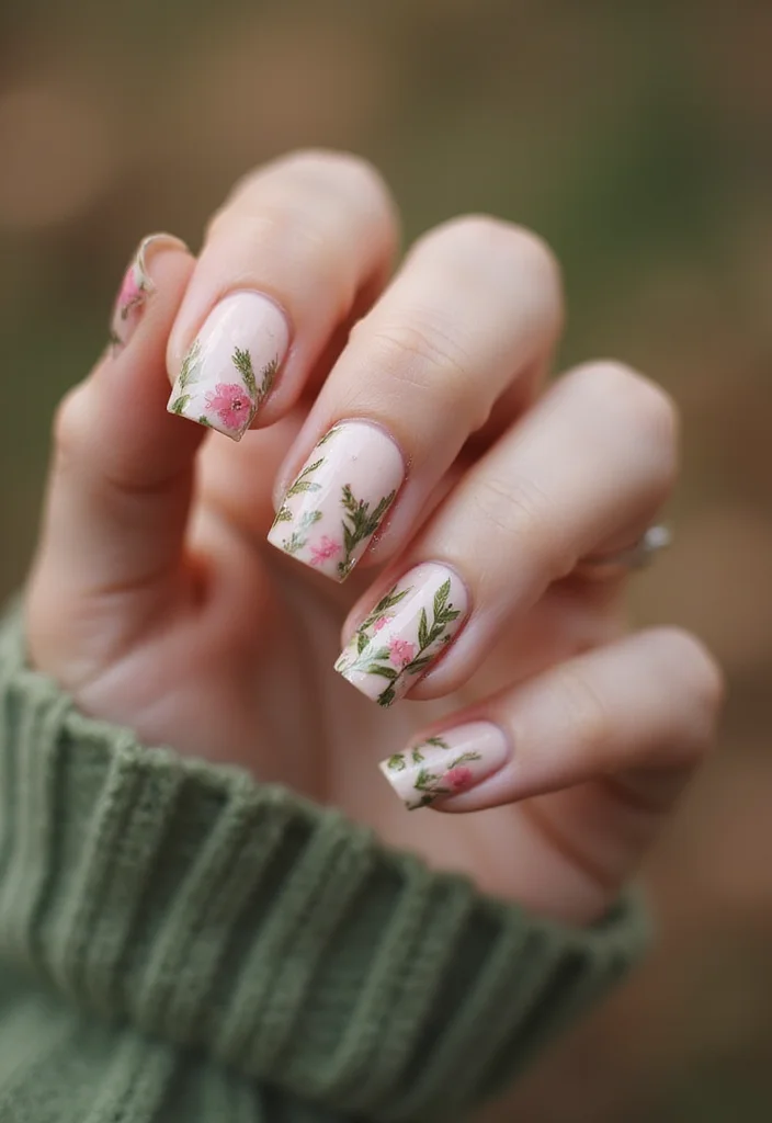 20 Stunning March Nails Ideas to Celebrate Spring (You Won't Believe #15!) - 9. Nature-Inspired Nail Art 1