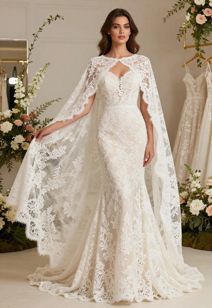 20 Trendy Bridal Dresses for 2026 That Every Fashion-Forward Bride Will Adore! (Wait Until You See #7!) - 12. Capes: The Ultimate Drama Piece 1