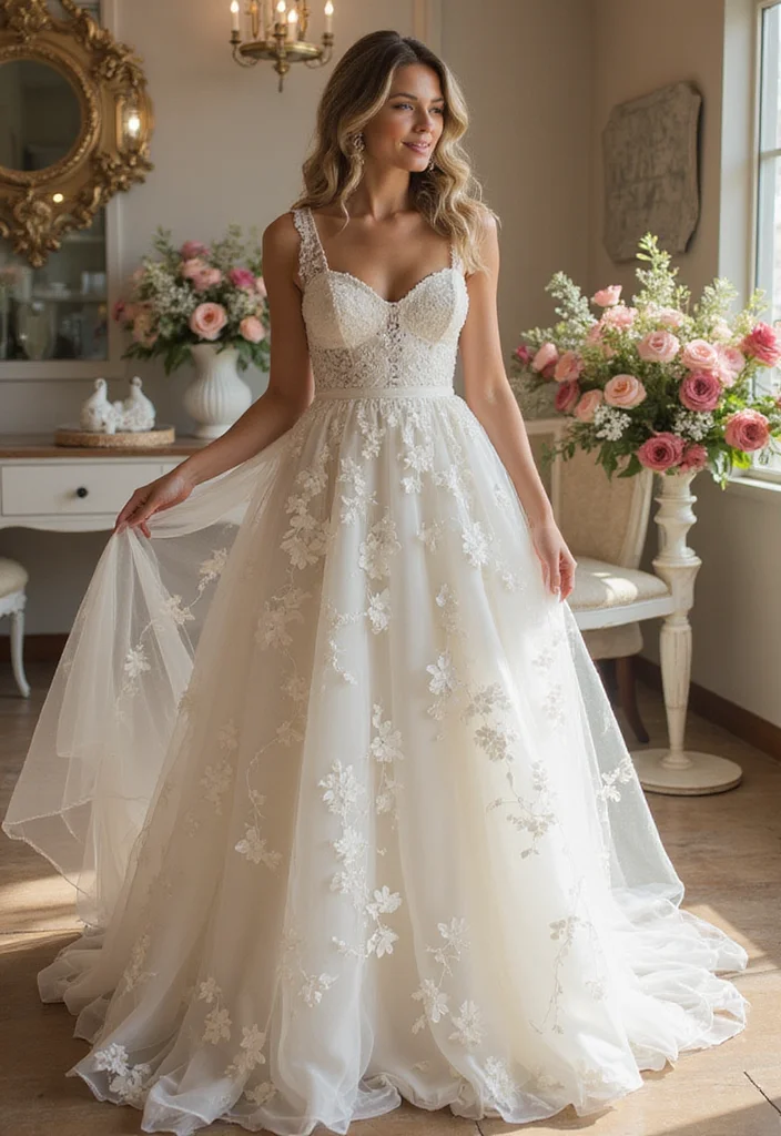 20 Trendy Bridal Dresses for 2026 That Every Fashion-Forward Bride Will Adore! (Wait Until You See #7!) - 13. Floral Prints for a Whimsical Touch 1
