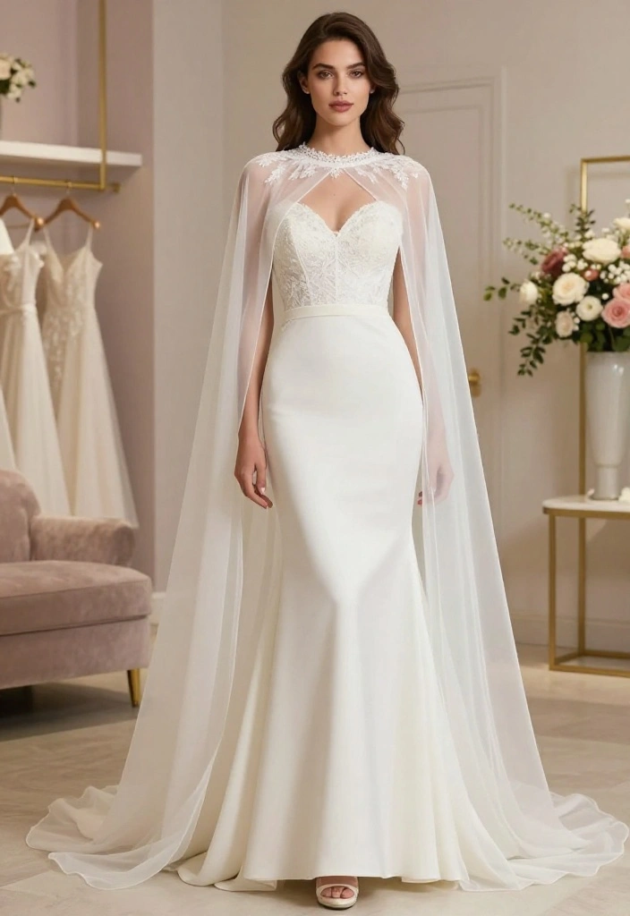 20 Trendy Bridal Dresses for 2026 That Every Fashion-Forward Bride Will Adore! (Wait Until You See #7!) - 19. Creative Layering with Capes and Wraps 1