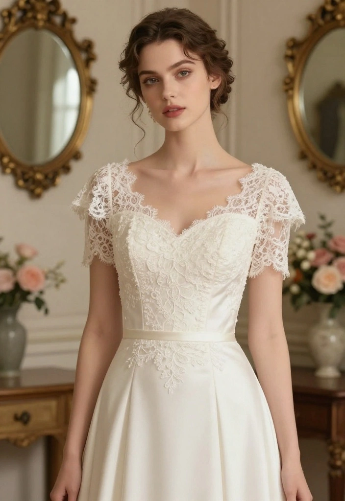20 Trendy Bridal Dresses for 2026 That Every Fashion-Forward Bride Will Adore! (Wait Until You See #7!) - 4. Vintage-Inspired Necklines 1