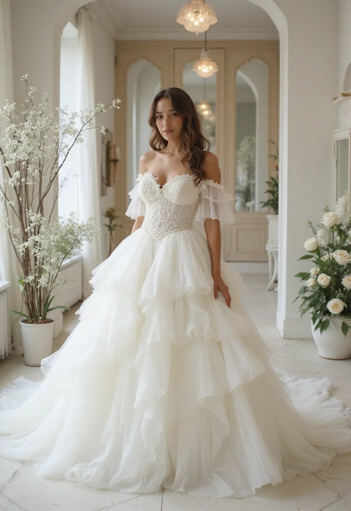 20 Trendy Bridal Dresses for 2026 That Every Fashion-Forward Bride Will Adore! (Wait Until You See #7!) - 8. Romantic Ruffles for a Playful Touch 1