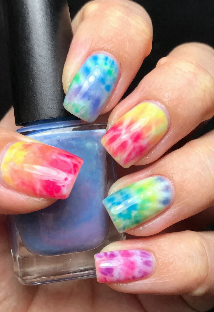 20 Trendy Nail Art Designs You Can DIY at Home (Wait Until You See #11!) - 14. Tie-Dye Delight 1