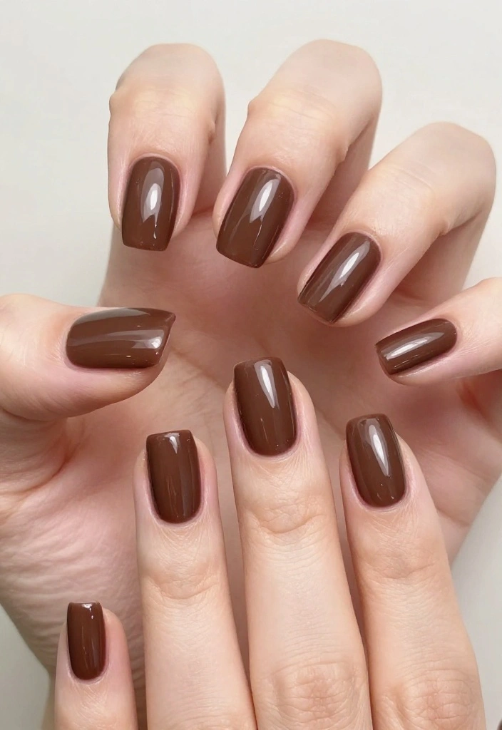 21 Stunning Chocolate Brown Nail Designs for 2026 That Will Leave You Speechless! - 1. Classic Chocolate Brown Elegance 1