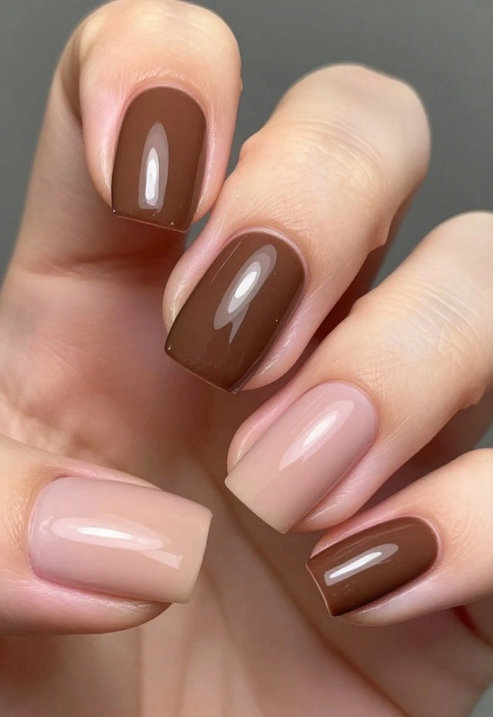 21 Stunning Chocolate Brown Nail Designs for 2026 That Will Leave You Speechless! - 20. Chocolate Brown Half-Moons 1