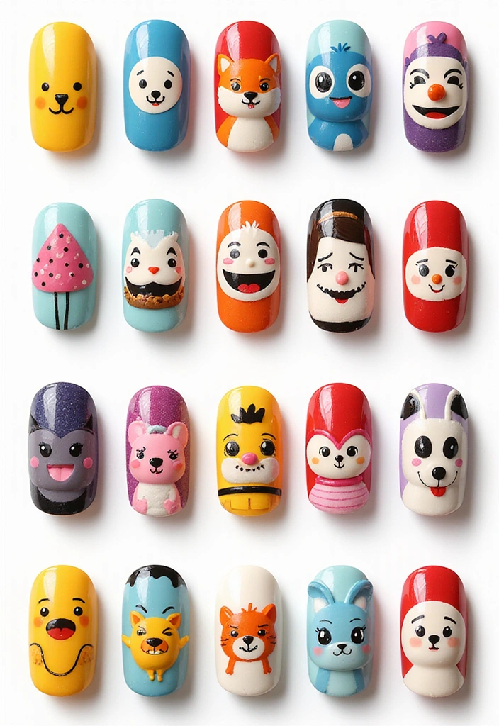 22 Stunning Nail Designs for 2026 That Will Leave You Speechless! - 17. Cartoon Character Mania 1