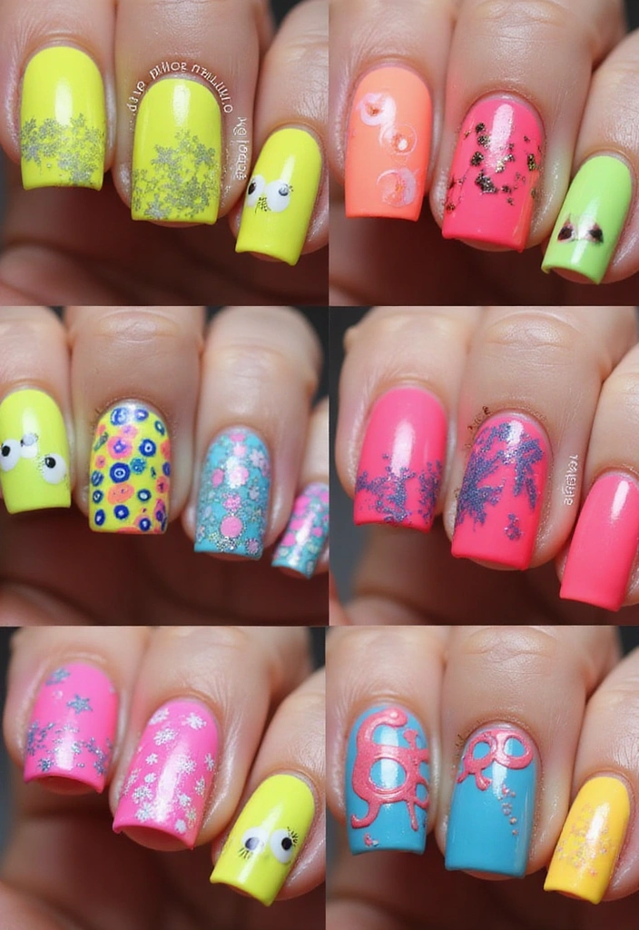 22 Stunning Nail Designs for 2026 That Will Leave You Speechless! - 4. Neon Pops 1