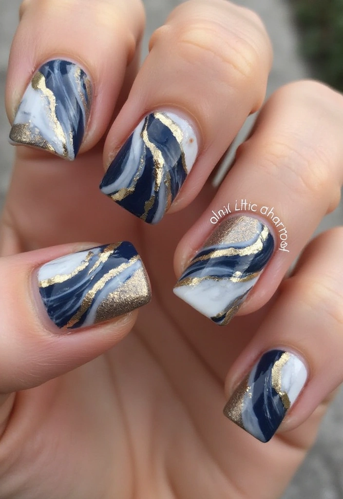 25 Stunning Latin Nail Art Designs That'll Make You Want to Show Off Your Hands! - 11. Modern Marbling 1