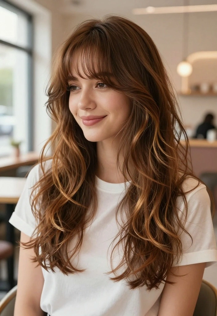 10 Stunning Caramel Highlights That Will Make You Rethink Your Hair Color! - 4. Subtle Caramel-Laced Bangs 1