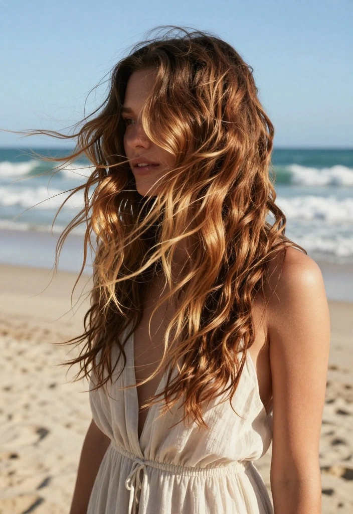 10 Stunning Caramel Highlights That Will Make You Rethink Your Hair Color! - 8. Caramel Highlights and Beachy Waves 1