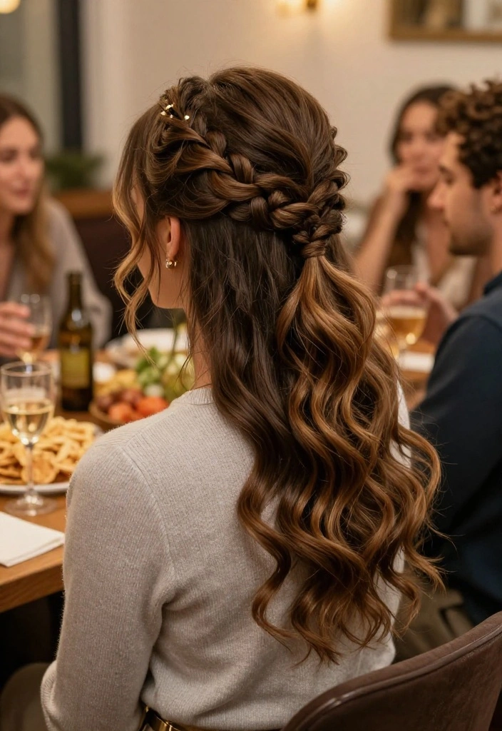 12 Cute Braided Hairstyles That'll Make You the Star of the Party (Watch Out for #9!) - 11. Half-Up Braided Hairstyle 1