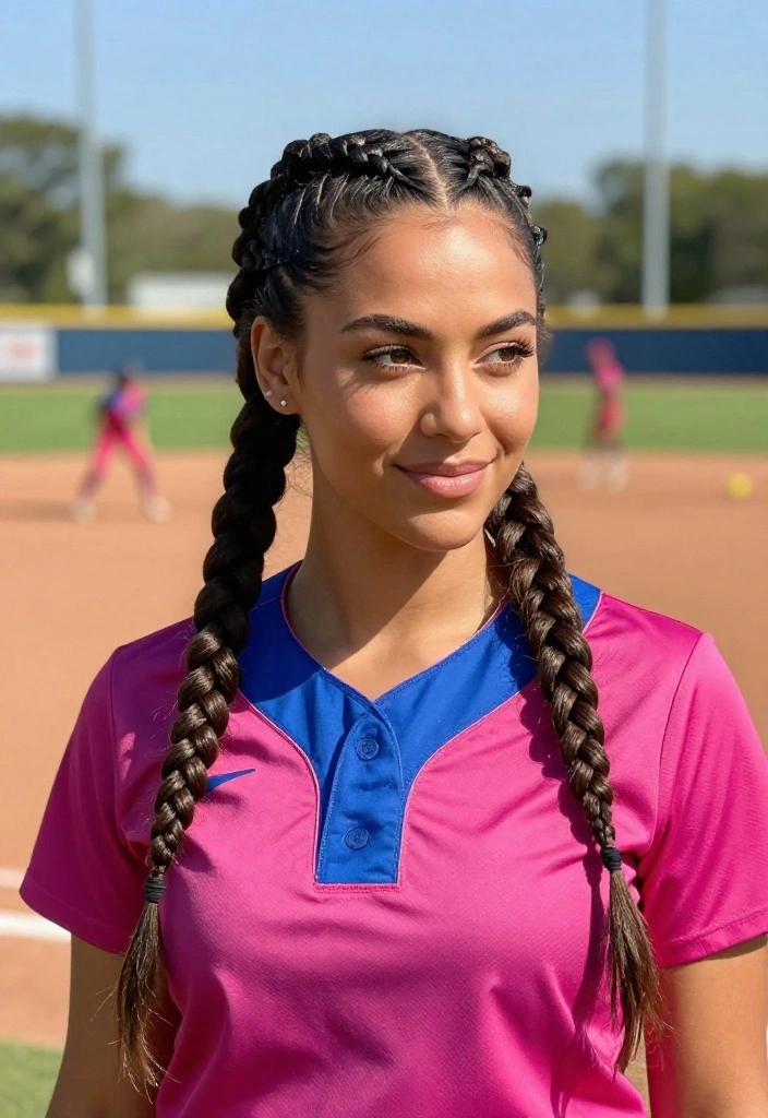 15 Easy Softball Hairstyles That Will Make You the Star of the Field! - 8. Cornrow Braids 1